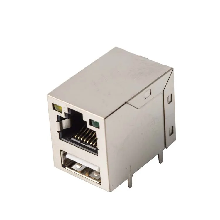 10/100/1000 Base-T двойной разъем порта RJ45 разъем