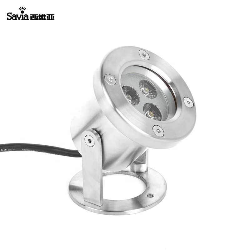 Savia outdoor led swimming pool light garden spotlight IP68 waterproof led light 3W stainless steel underwater fountain lights