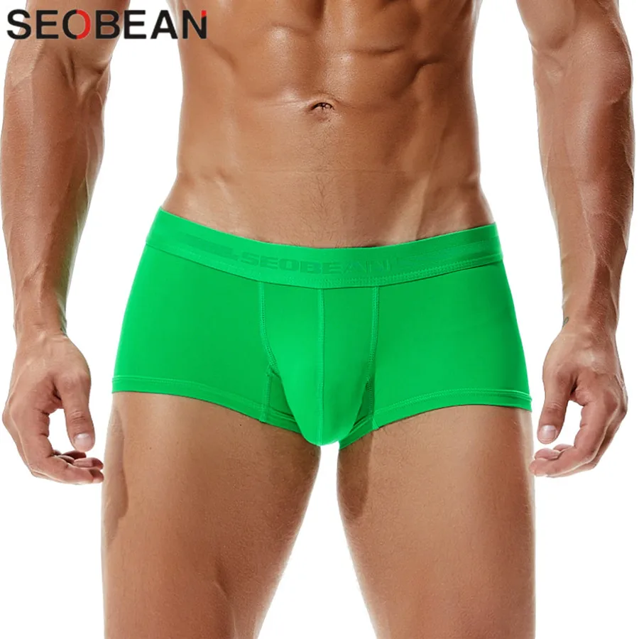 Wholesale Male Panties Solid Boxer Men Underwear U Convex Pouch Sexy Low Waist Underpants Men Boxer Shorts