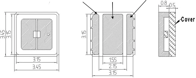 0.6W 3535 base 254nm 255nm Deep UV light emitting diodes led