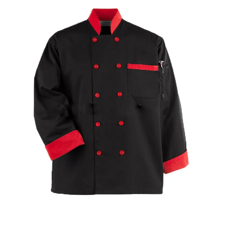 
Custom-made chef uniforms poly cotton twill fabric chef jackets 