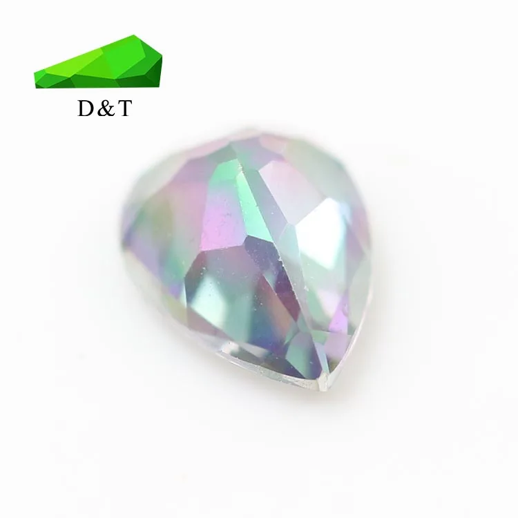 wholesale natural stone  mystic white topaz  pear cut loose gemstone for jewelry