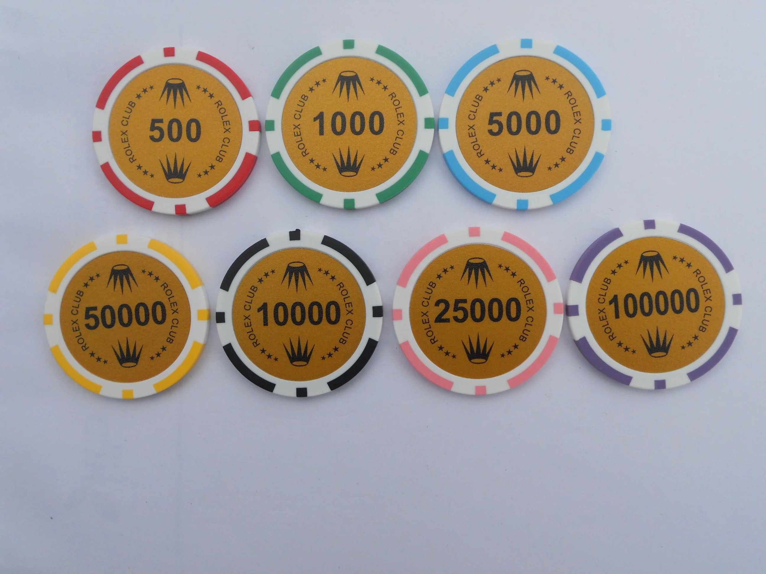 11.5G Durable ABS poker chips with stickers inlay