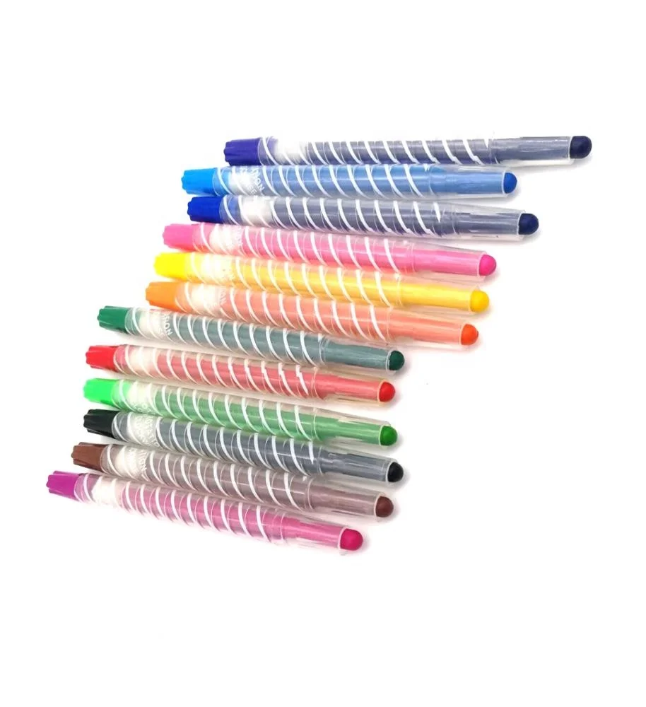 Mini twist plastic rotation crayon smooth drawing crayon for kids