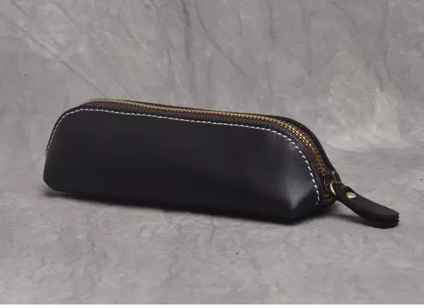 
Leather pencil case longer big compartment crazy horse leather glasses pouch 