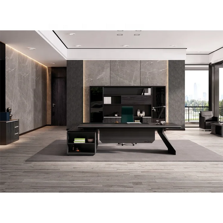 
High Tech Executive L Shaped Office Luxury Big Boss Table Desk With Locking 