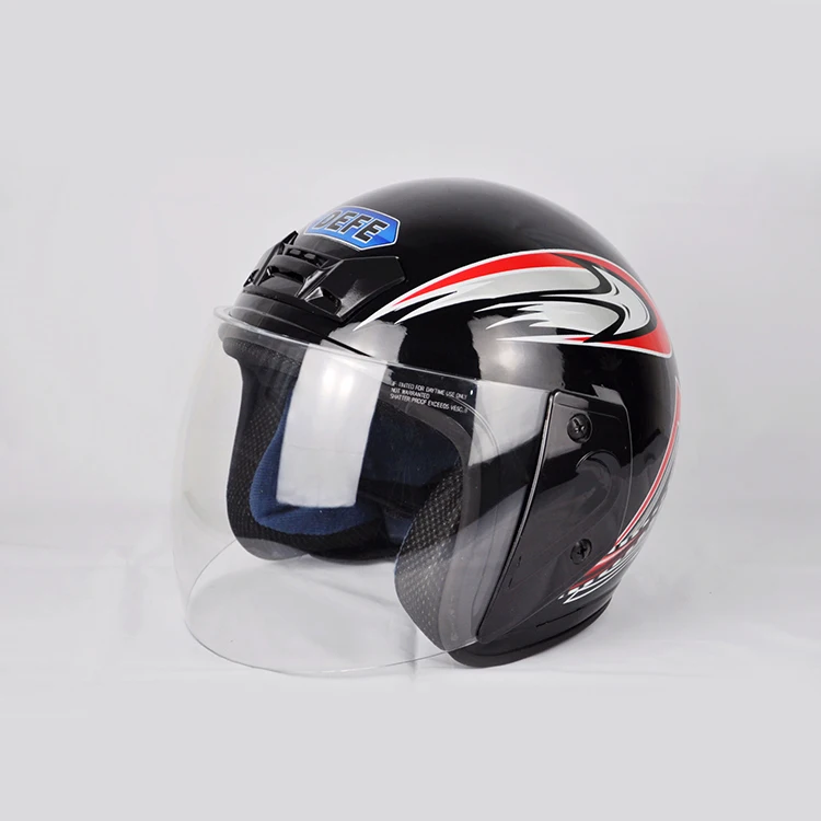 DEFE double lens abs material motorbike bicycle racing helmet motorcycle dot open face safety half face shield visor