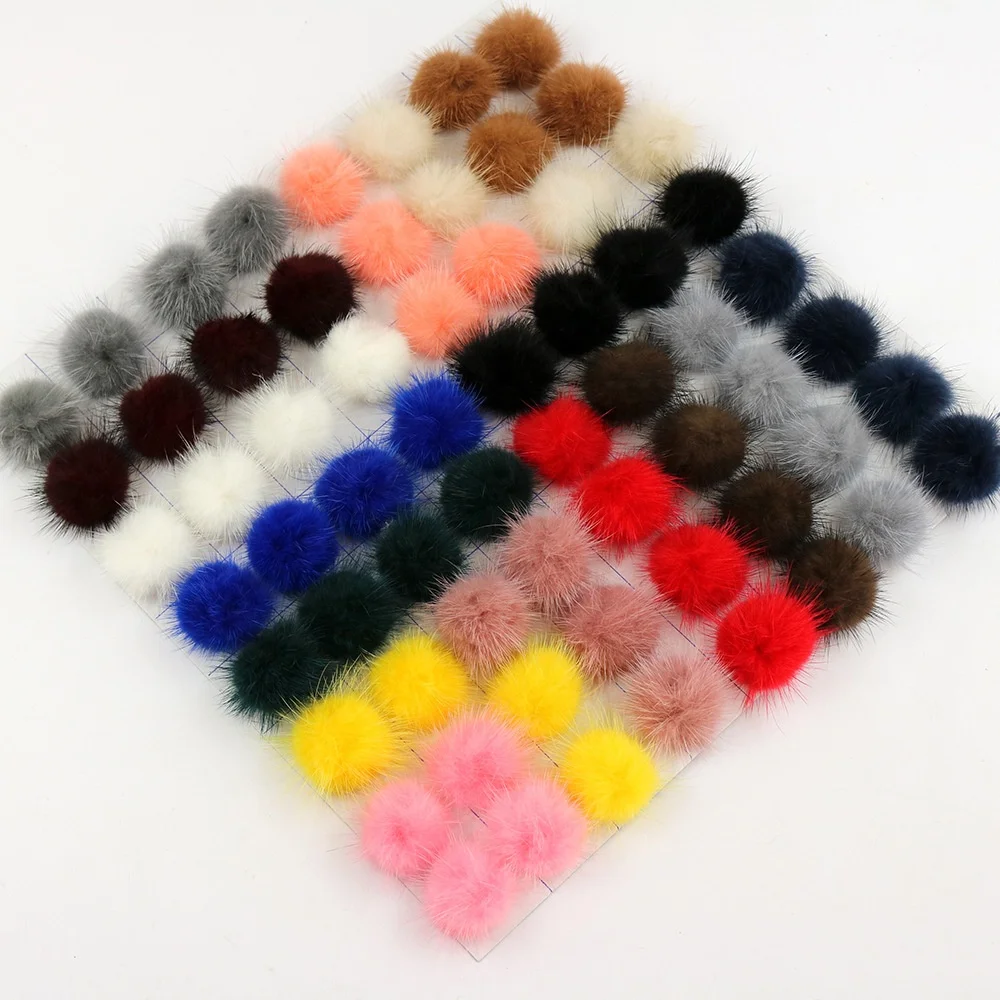 
Wholesale low price 3 4 5 cm real mink fur pom pom pompom ball for hair clip shoe accessories  (62076388977)