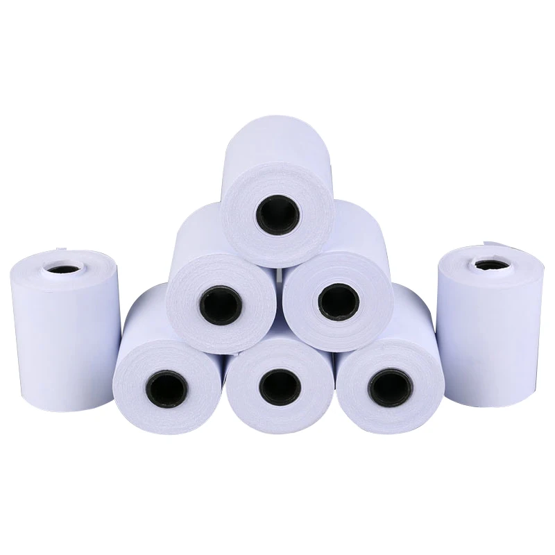 High quality white thermal paper is available in full size 57X40mm 57x50mm 80x70mm80x80mm