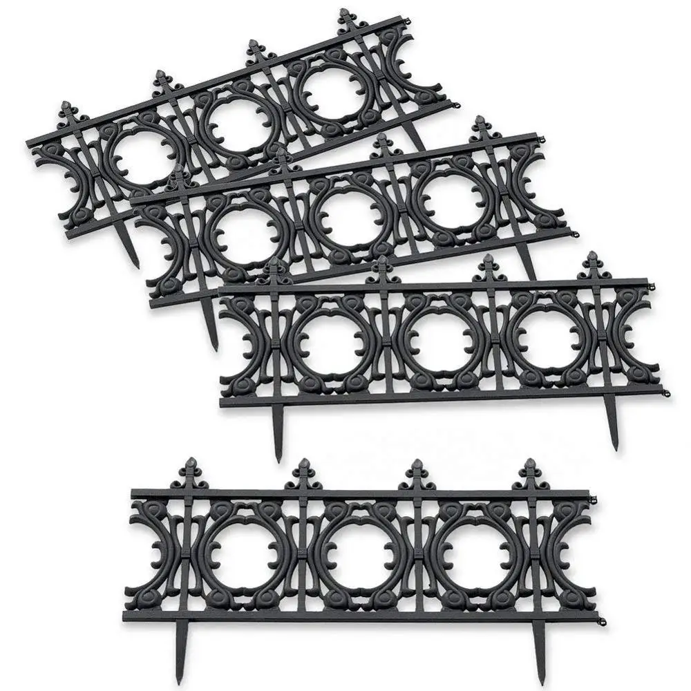Plastic Faux Wrought Iron Garden Fence Border Edging, border panels with a beautiful design and wrought iron styling fences