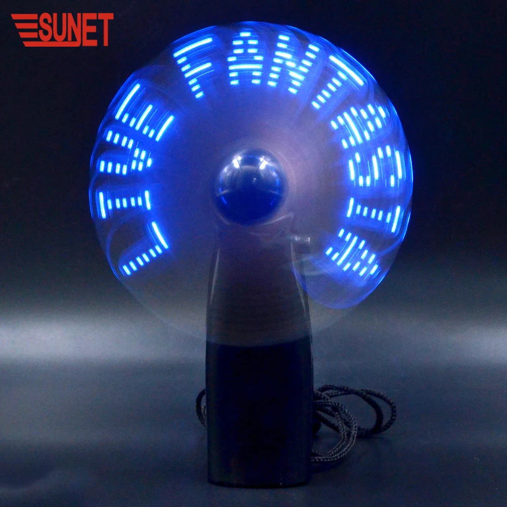 SUNJET F033 New Products Mini Portable Handy Led Custom Message Battery Fan, Led Display Handheld Mini Electric Fan