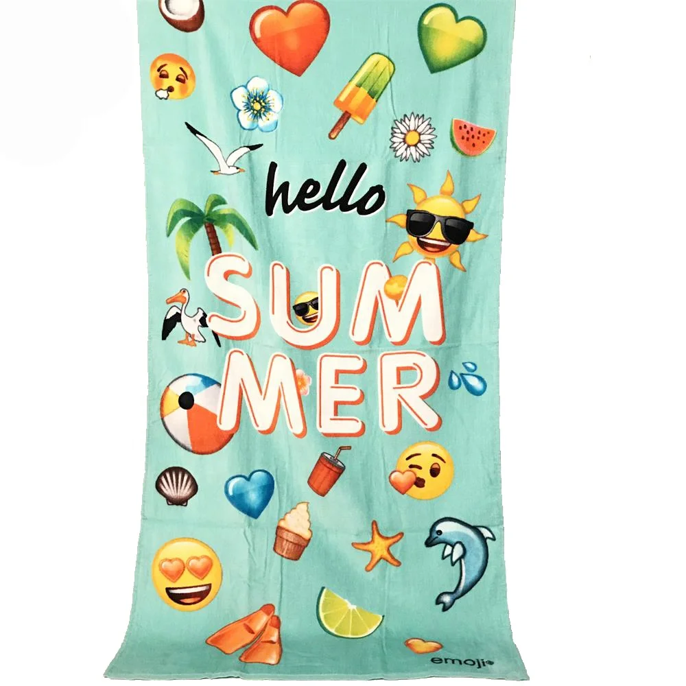 Promotional/Wholesale Portable Big 100% Cotton Custom Bag Luxury Digital Printed Custom Logo Beach Towel