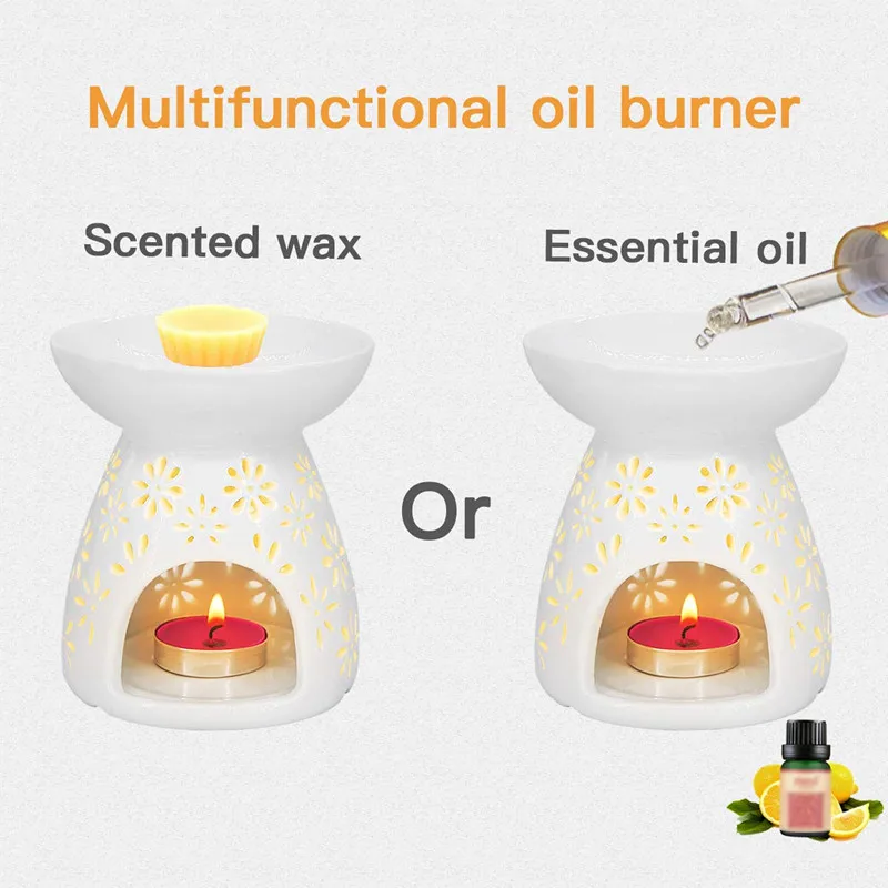 Living Room Tealight Candles Holder for Spa Meditation Yoga Parlor Bedroom Home Decor Ceramic Essential Oil Burner Melt Warmer
