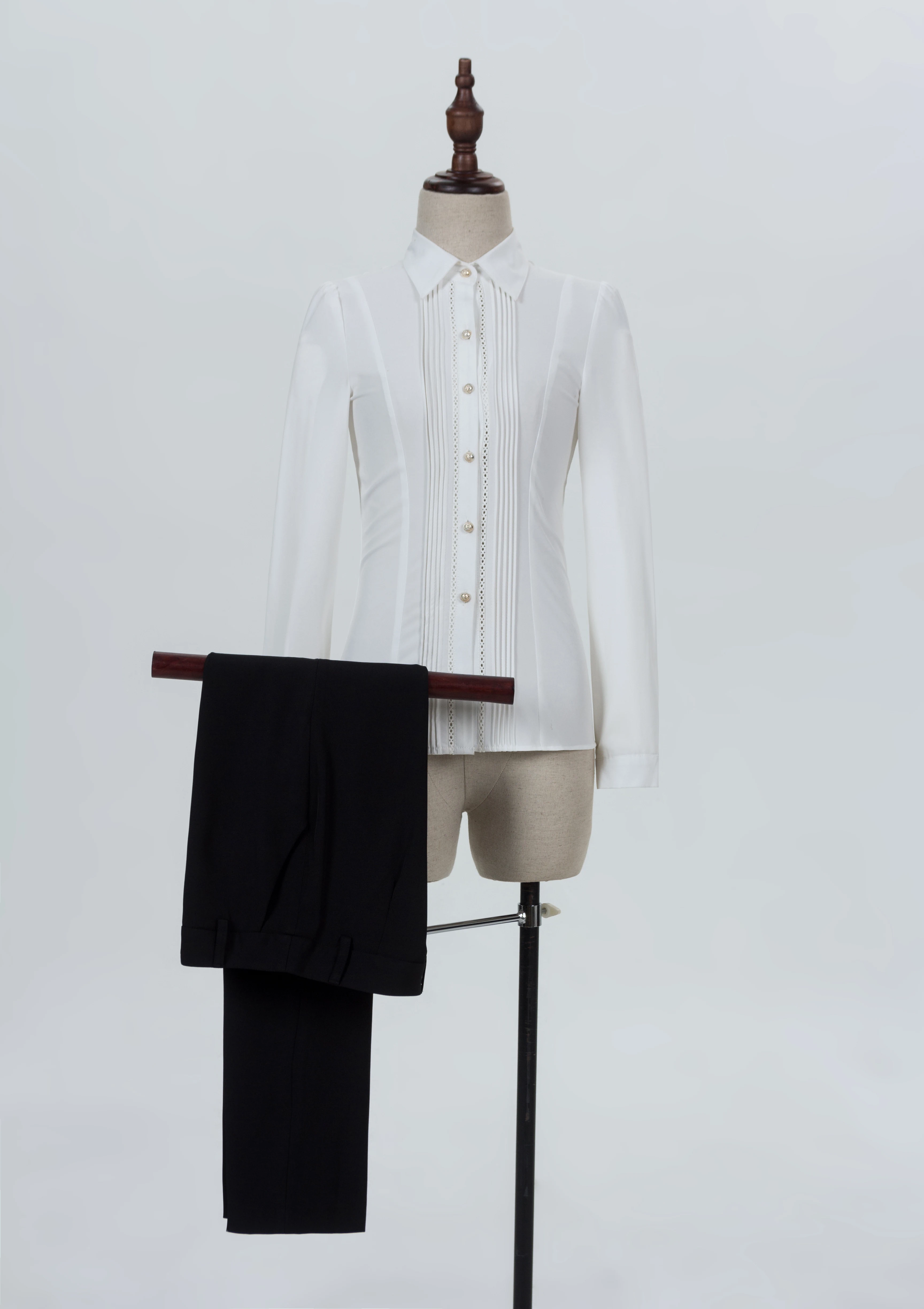 OEM service custom long sleeve white elegant office women blouse