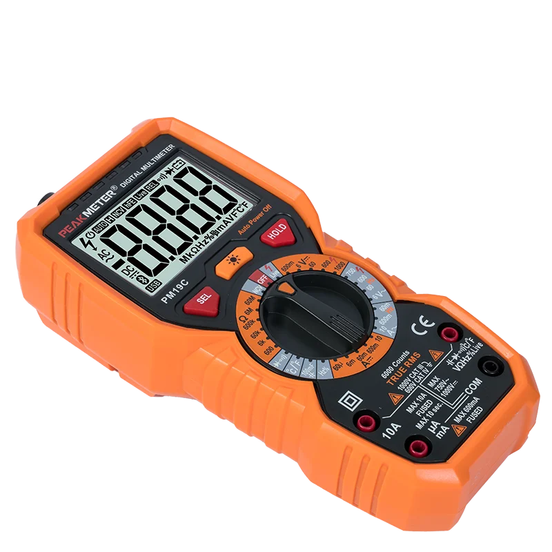 Peakmeter PM19C China manufacturer Frequency Measurement Electrical Multi Tester Dc Current manual range professional Multimeter