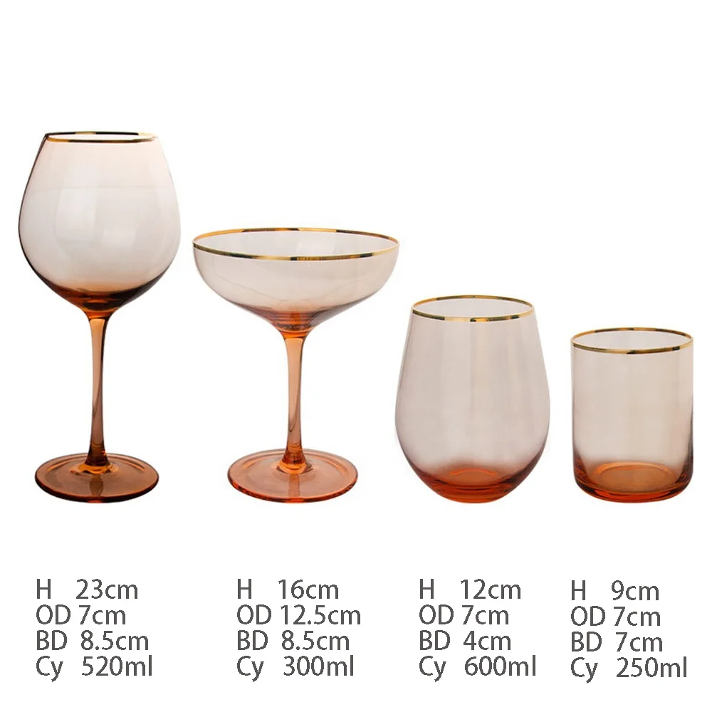 
Lovely Precious Fairytale Gold Rims Candle Holders Crystal Glass Pink Gold Rim Candle Holder 