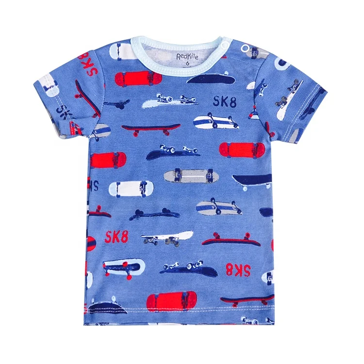 
Redkite 5 Pieces Random Design Soft Cotton Funny Cartoon Pattern Baby Short Sleeve T Shirt 