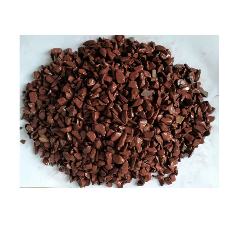 Red Color Natural Marble Chips Pea Gravel