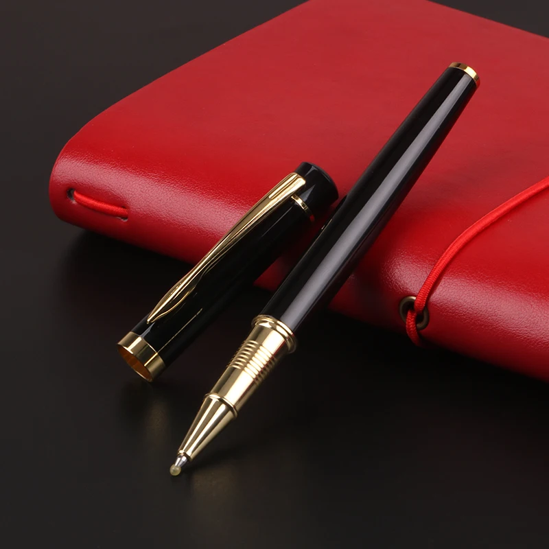 with gold trim logo custom vip gift Classic shiny black business luxury executive calligraphy signature signing pen for boss