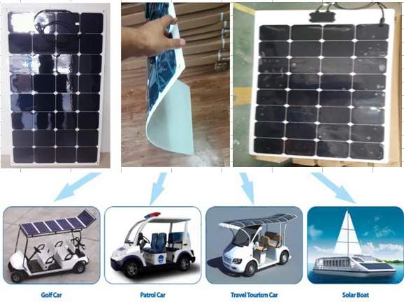 100w sunpower flexible solar panel high quality solar cell for boat and car , home use solar power system