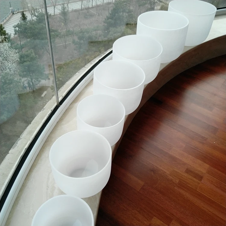 
440hz And 432 hz Crystal Singing Bowls Quartz Wholesale With All The Tones 