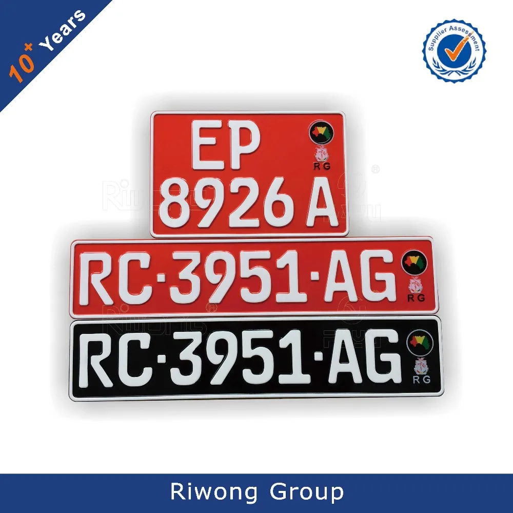 Тисненый алюминиевый русский номер автомобиля номерной знак