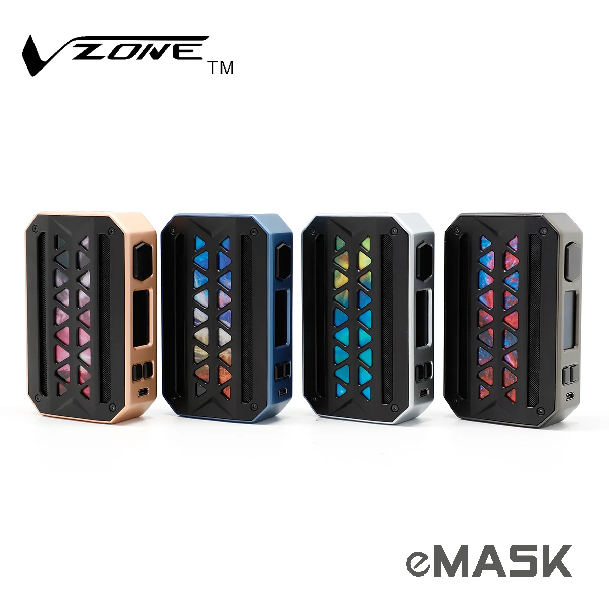 
high quality Vzone E-cigarette Vape Mod eMASK 218W with dual batteries and it has water protection,multiple output modes. 