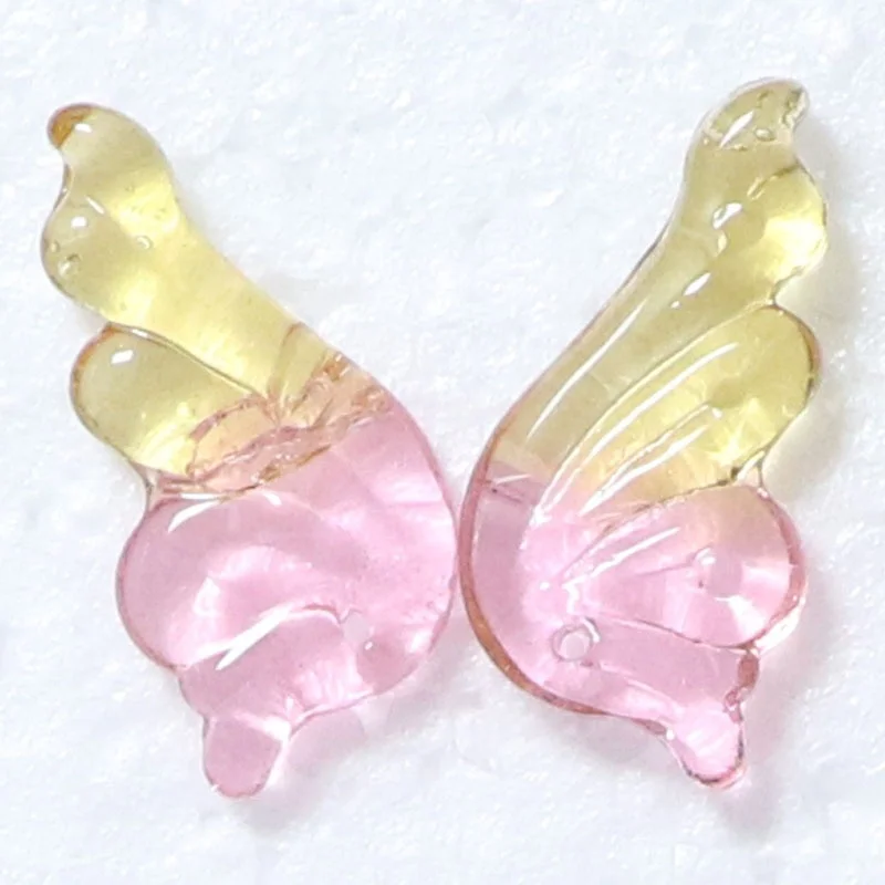 Hot Sale Fairy Wings Charms Handmade Framed Murano Two-tone  Glass Butterfly Pendant