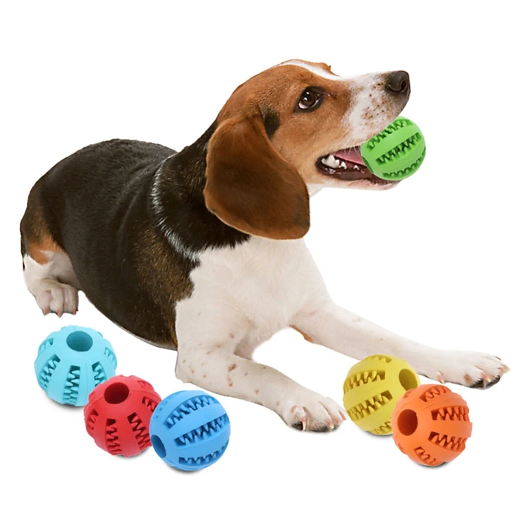 Healthy Rubber Interactive Leakage Food Guard Dog Chew Toys Soft Elastic Dental Dog Chew Ball
