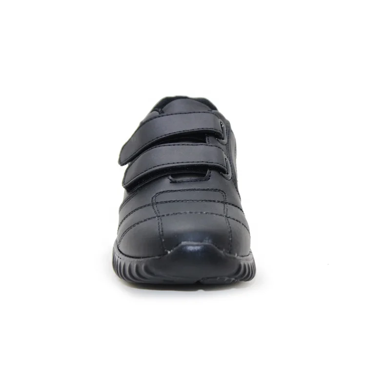Cheap Kids Comfortable Light Sports Casual Black Leather Official Uniform School Shoes for Children