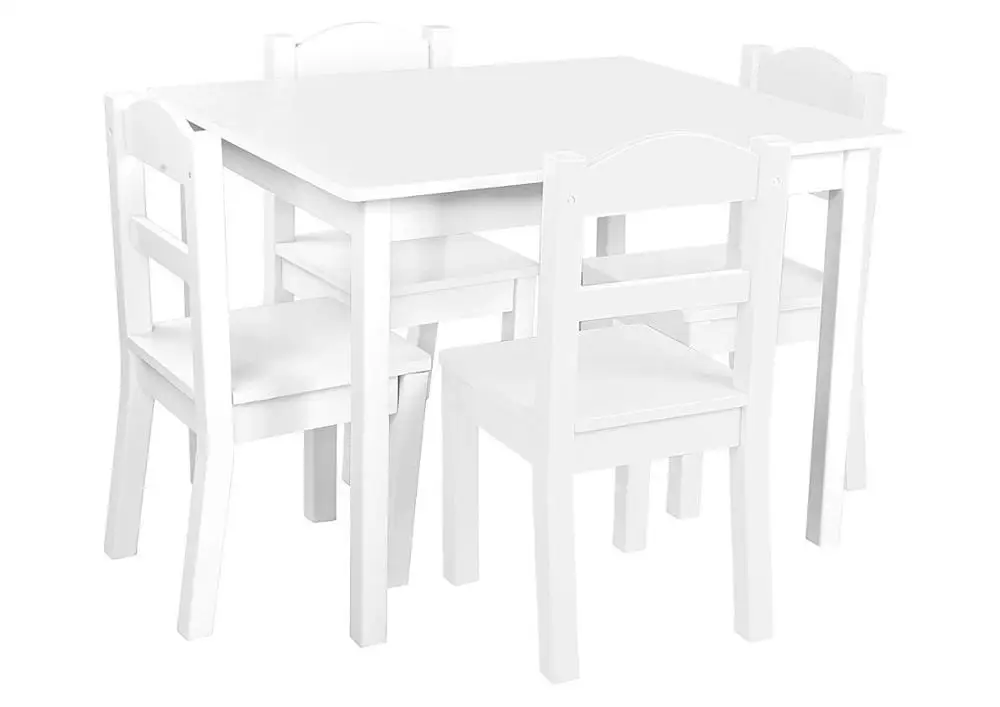 wooden kids table and Chairs Set - 4 Chairs and 1 Activity Table for Children