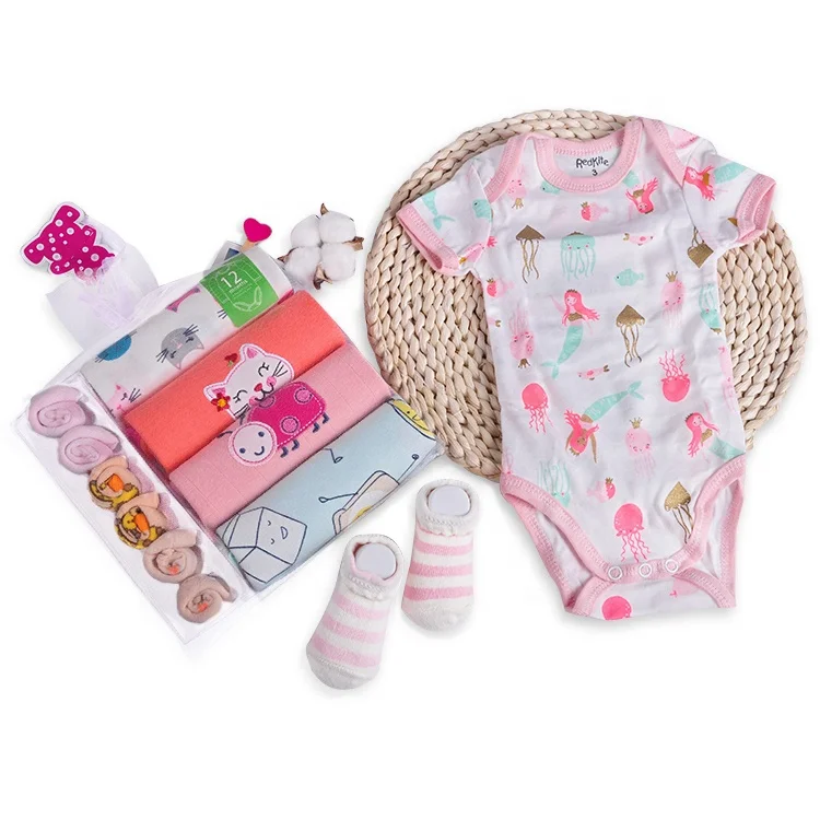 High Quality Gift Romper Newborn Sets Super Soft 100% Cotton Infant Socks Cute Baby Clothes