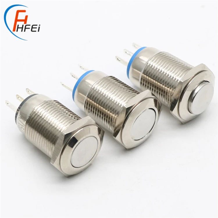 waterproof light  car led miniature ip54  ip67 12 volt 24 volt 16mm metal push button switch