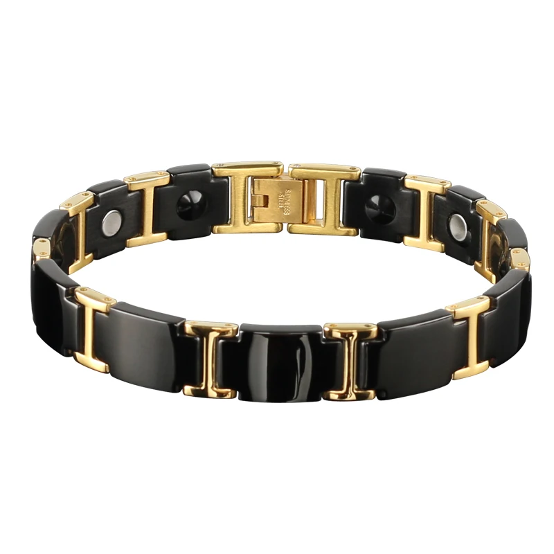 
P099 ions balance energy man charms choker beads tourmaline power germanium stainless steel bracelet 