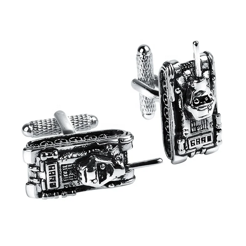 
Fashion weapon Tank Model Cufflinks for Mens Shirt Cuffs high quality Novelty Black Paint Cuff links 