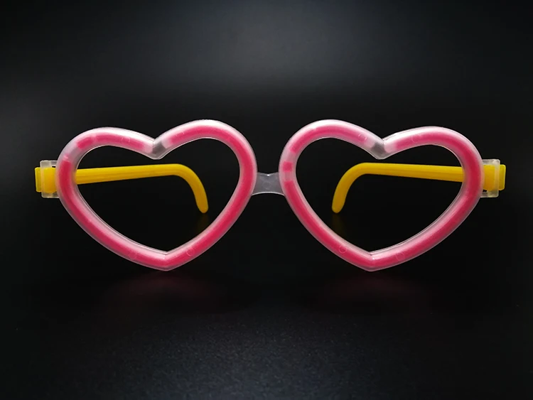 
Neon heart shape mix color funny glasses promotion decorative lighting glasses playful colorful glowing sticks eyeglasses 