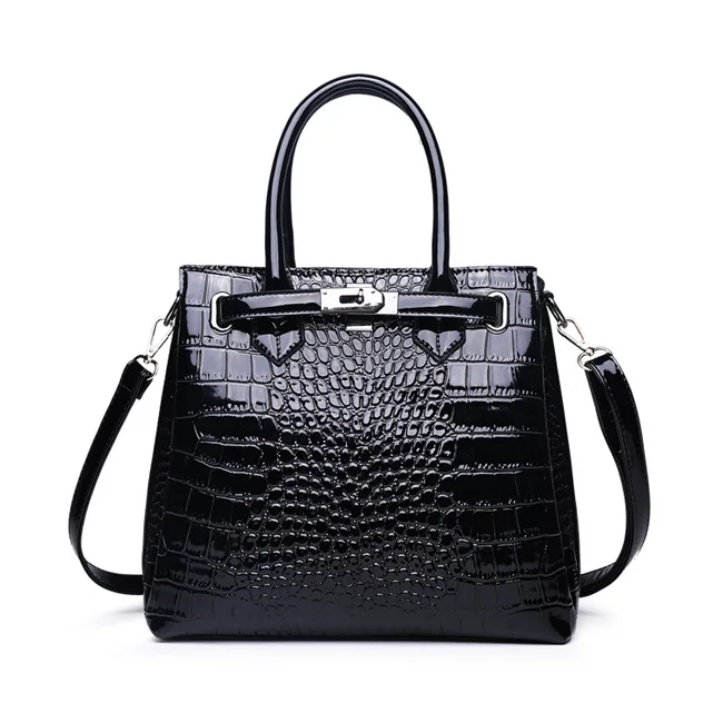 
new design 2019 hot sale BEARKY wholesale custom bags women croc skin pu leather handbags crocodile brand 