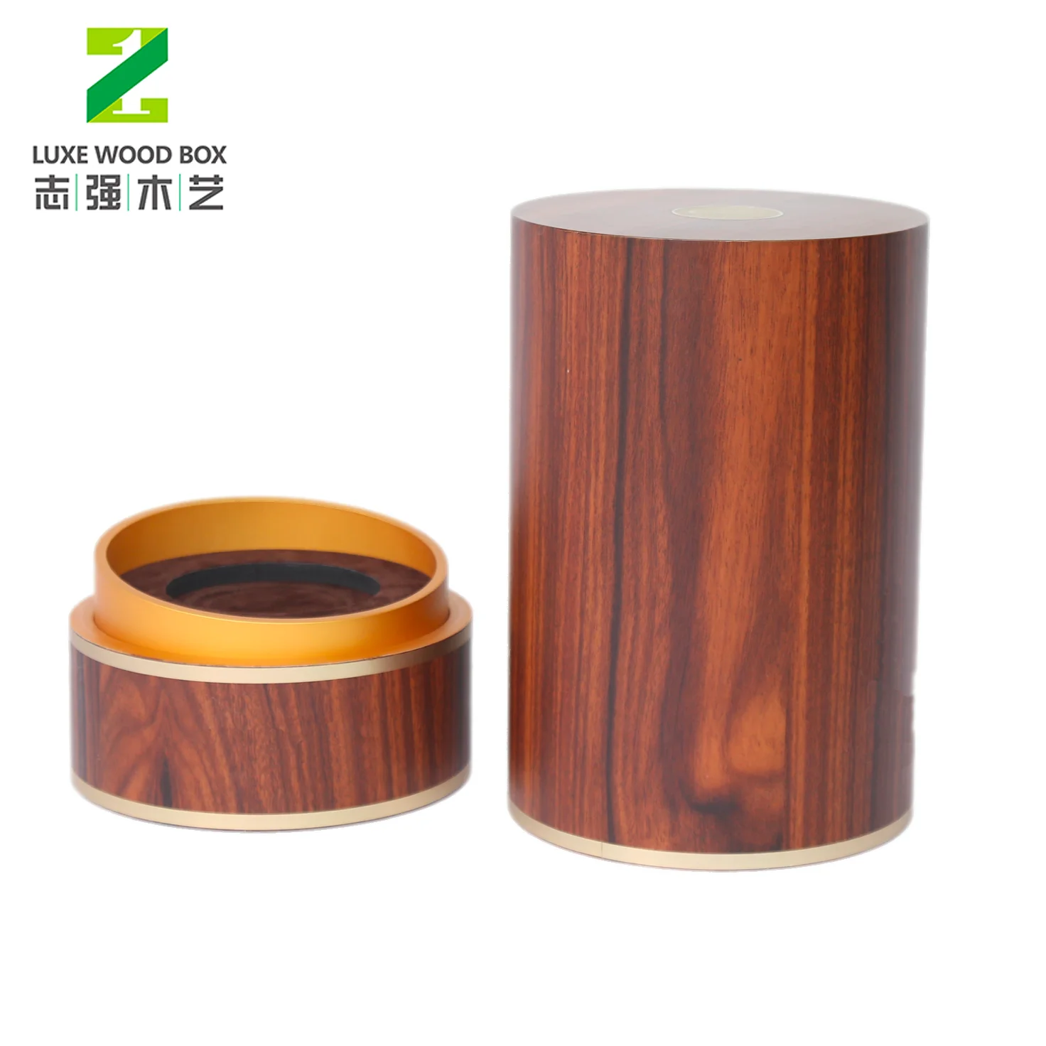 
Luxury round solid wood lacquer finished wooden wine gift box 
