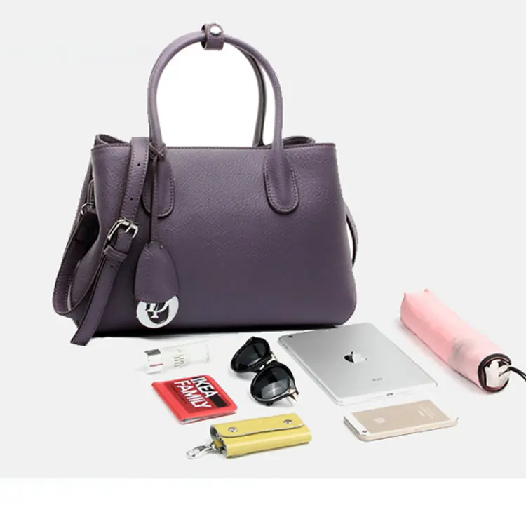 Lymech Brand China 2019 Handbag Custom Wholesale Charm Office Duffle Cow Genuine Real Leather Tote Hand Bag Women Ladies Female