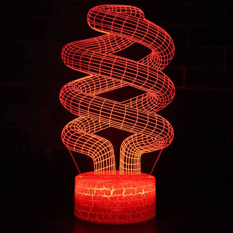 Energy Saving Creative Lamp RGB Color 3D Acrylic Light Kids Gift Lampara de madera Table Night Light