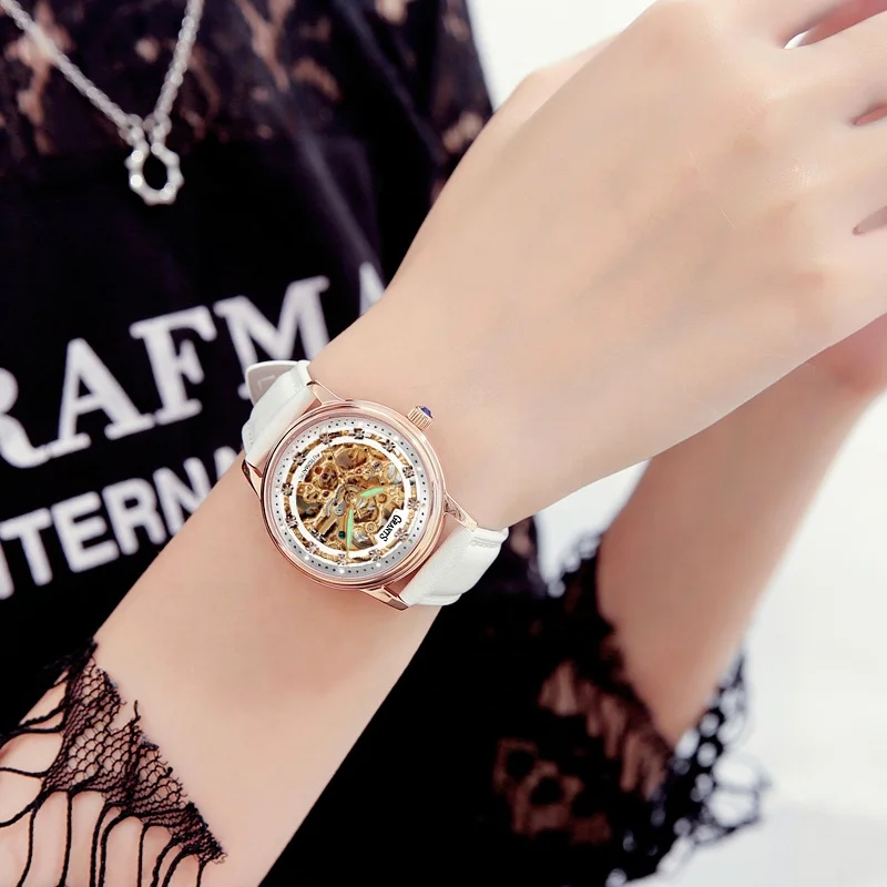 ENLOONG Grants Series skeleton mechanical women watches  fancy wrist luxury custom logo women watches brands luxury 2019