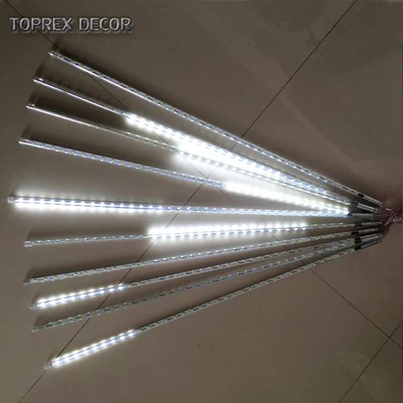 50cm 8 Tube Icicle Falling Rain String Cascading Christmas Led Meteor Shower Light For Wedding Party