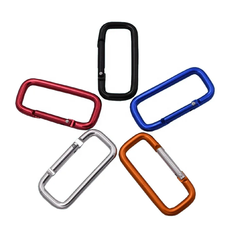 Factory directly wholesale 5.2cm aluminum rectangle carabiner hook