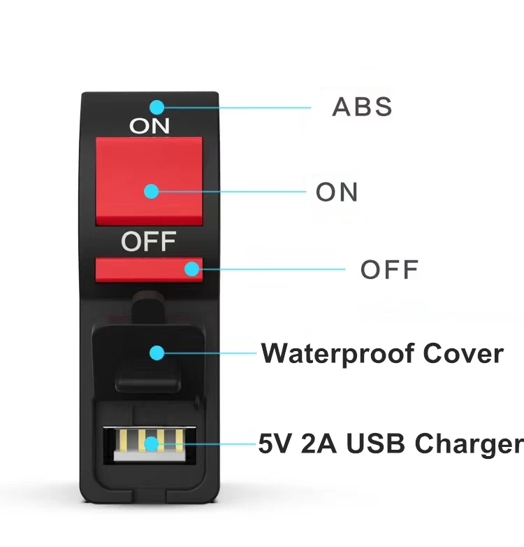 2019 New 5v 2a usb motor bike cell phone charger for 12v/24v motorbike