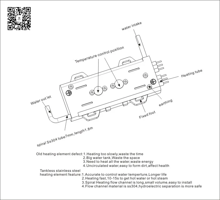 Трубка из нержавеющей стали, Электрический нагревательный элемент для водонагревателя