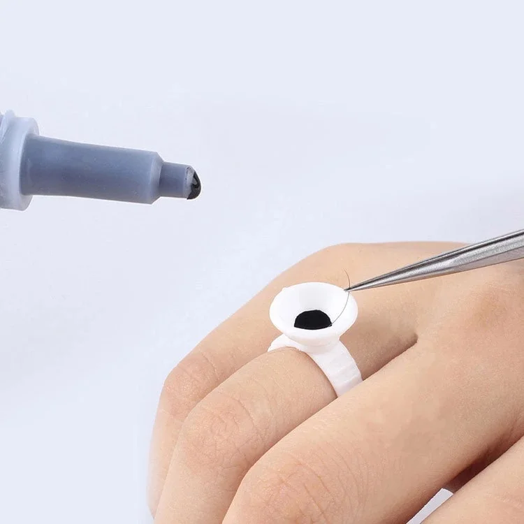 
Wholesale 100 piece/Bag Disposable Plastic Glue Lash Ring Eyelash Extension Glue Holder 