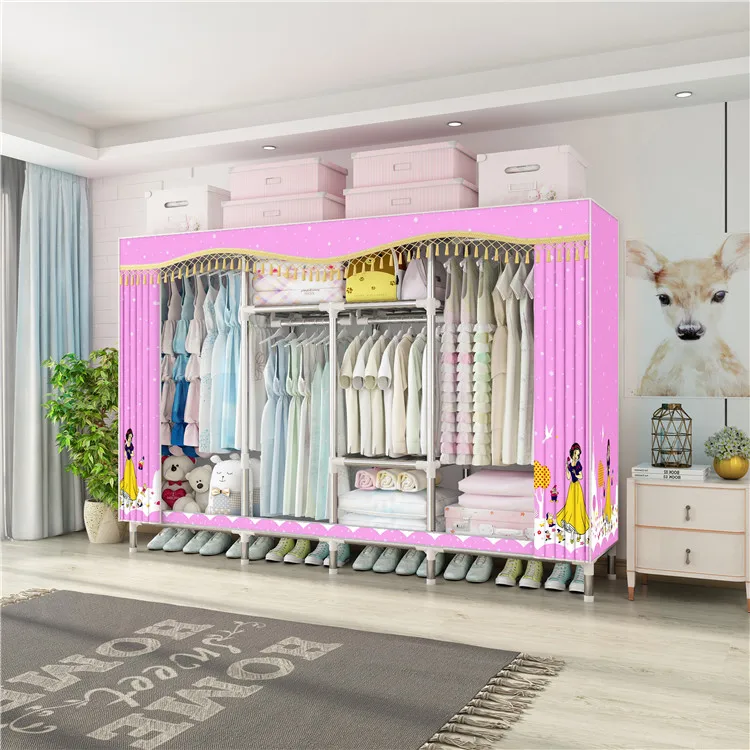 
Cheap Non Woven Fabric Easy Assembbly Clothes Closet Folding Wardrobe Fabric Portable Plastic C216 