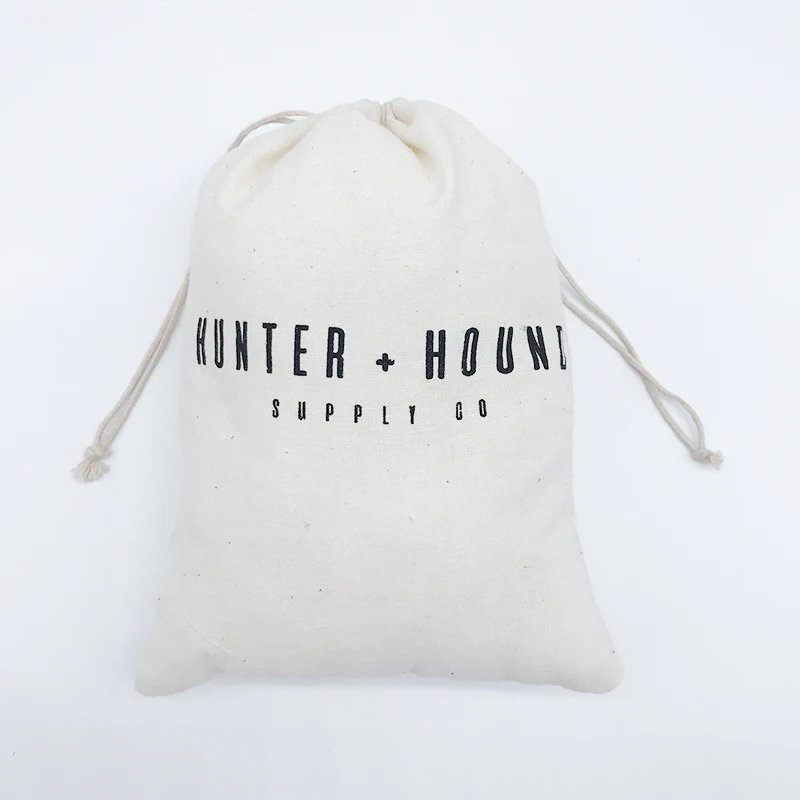 
Customized Logo Acceptable Natural Drawstring Cotton Pet Food Bags 