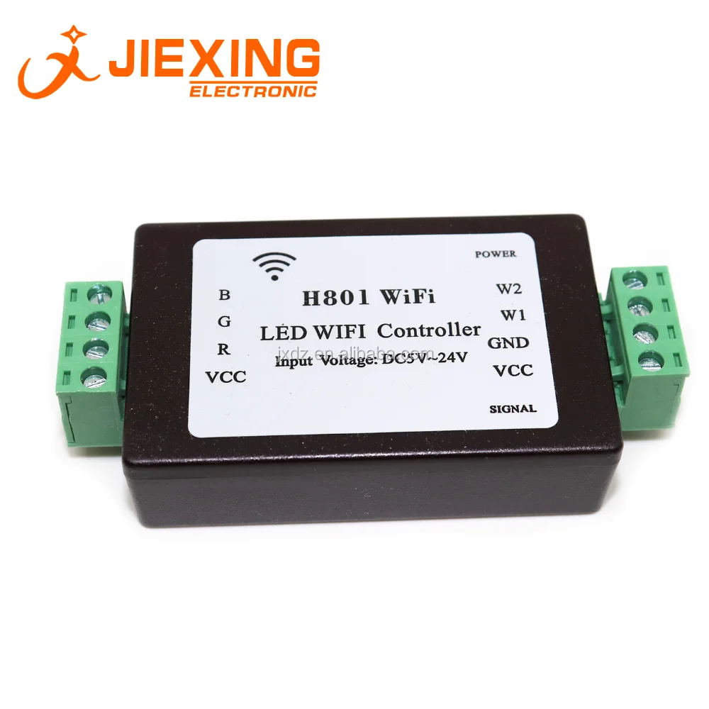 H801 светодиодный контроллер Wi-Fi с входным напряжением DC5V-24V цветных (RGB) светодиодных лент