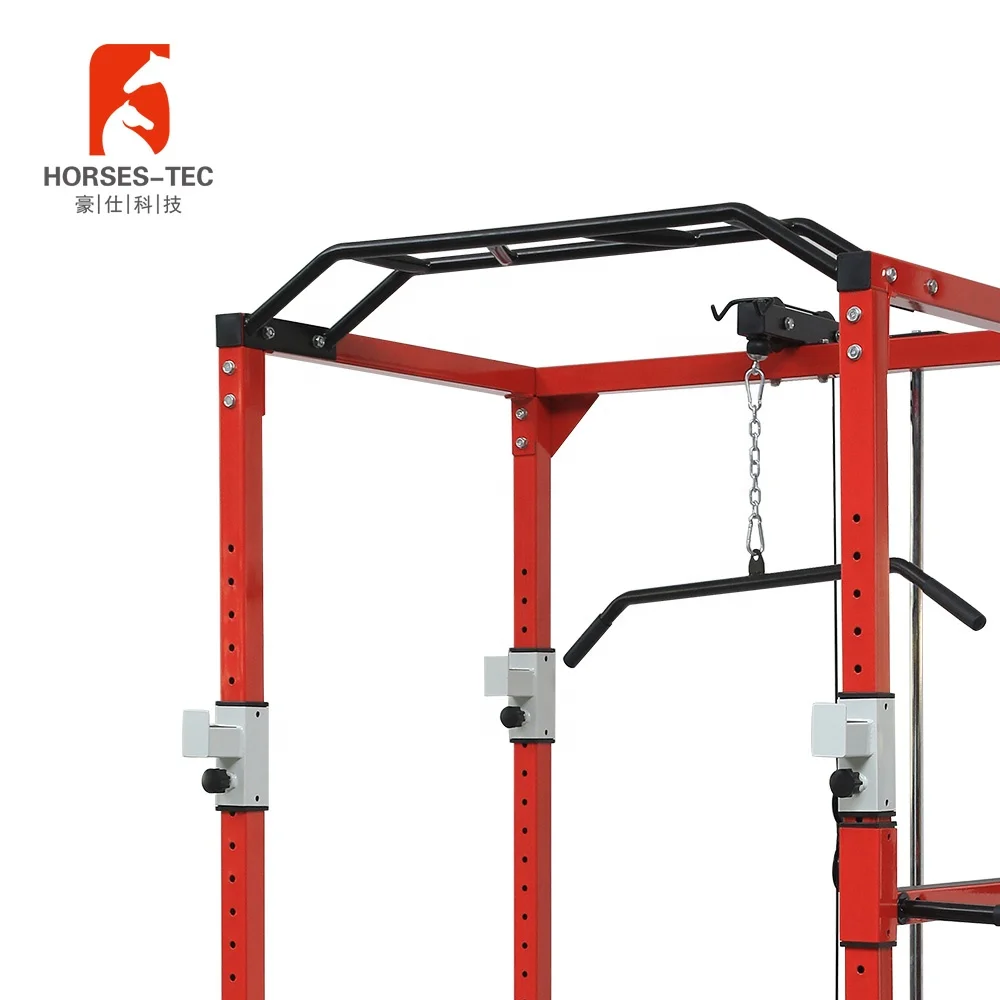 Free standing strength chin-up station power rack with j hooks